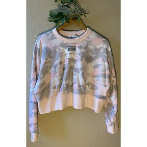 COPY - Adidas Originals Camo Cropped Sweater Top Large White Pink Grey Long Sle…